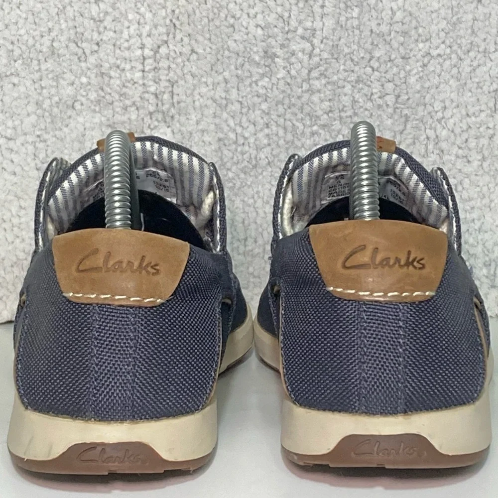 Clarks 1825 Men's Denim Blue Canvas Casual Deck Loafer Boat Shoes Size US 8.5 M
